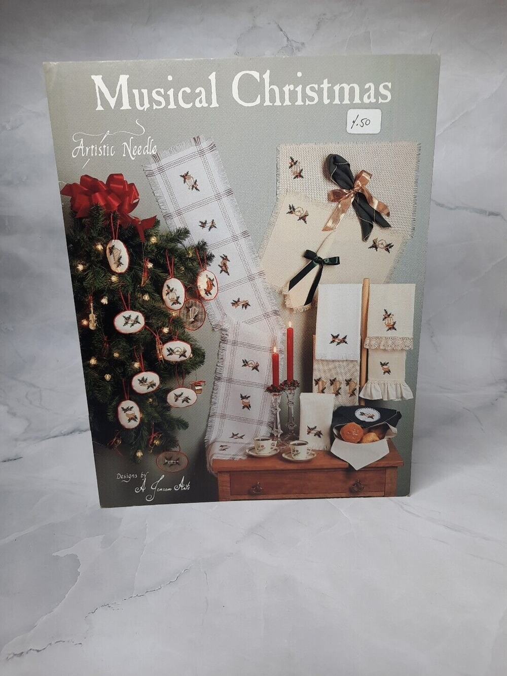 1989 Artistic Needle Cross Stitch Leaflet Musical Christmas Ornaments